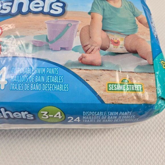 Vintage Pampers Splashers Disposable Swim Pants Size 3-4 24 Count Sesame Street - Picture 3 of 5